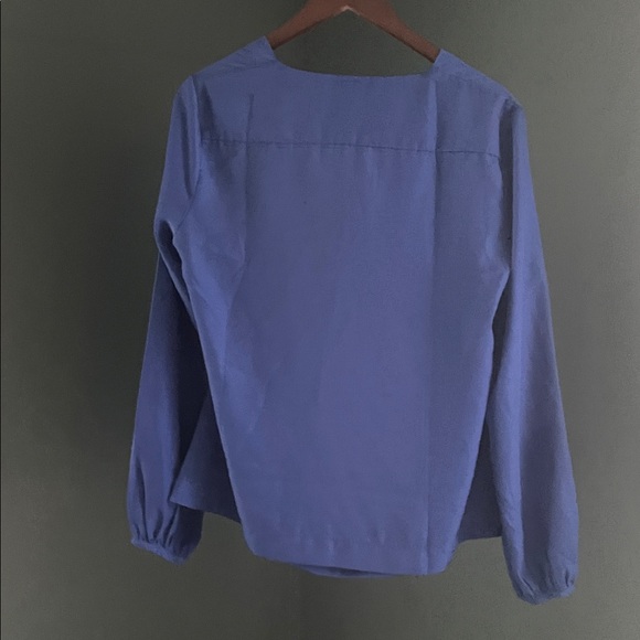 bobi Deep Blue Draped Blouse - Picture 2 of 3